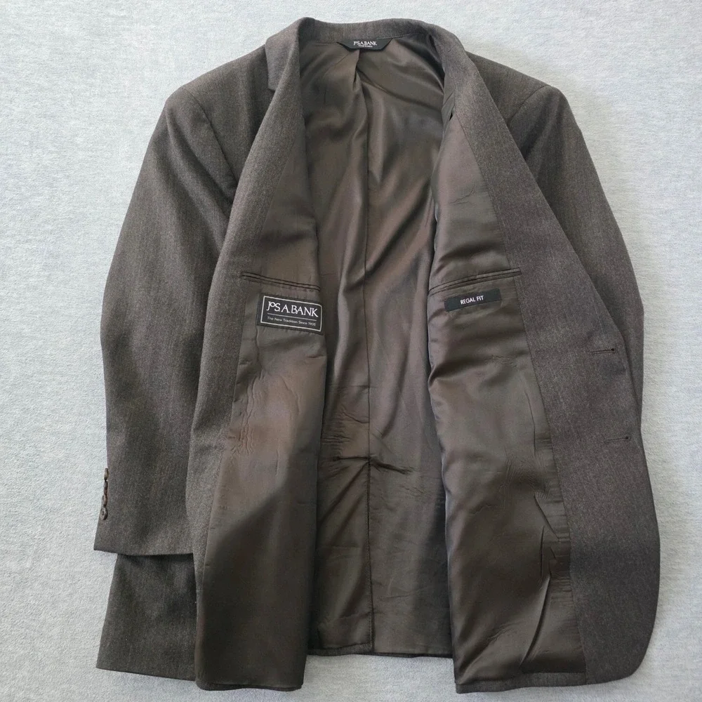 Jos A Bank Mens Brown 100% Wool Blazer Sport Coat Regal Fit 50 Short